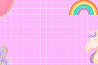 Psd hot pink unicorn rainbow grid aesthetic wallpaper