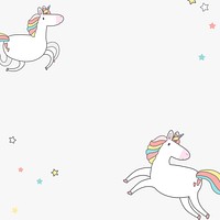 Colorful unicorn pastel cartoon on white background pattern