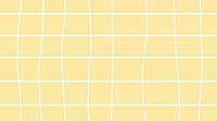 Vector yellow pastel cursive grid pattern wallpaper