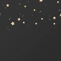 Golden shimmery stars pattern on black background