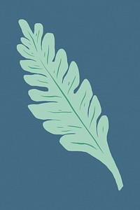 Vintage mint leaves psd linocut style drawing