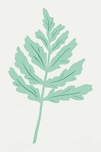 Vintage mint green leaves vector stencil pattern drawing