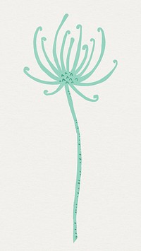 Mint blooming flower psd vintage stencil pattern