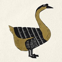 Wildlife animal goose psd gold black stencil pattern