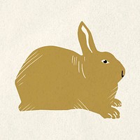 Gold rabbit vector animal vintage drawing