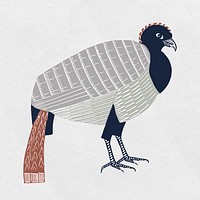 Vintage bird wild animal vector linocut drawing