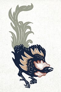 Vintage colorful rooster vector bird hand drawn