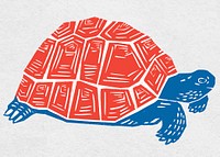 Vintage red turtle vector reptile hand drawn