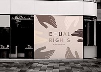 &#39;Equal Rights&#39; on billboard sign mockup BLM support campaign