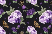 Classic purple peony flowers vintage illustration