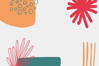 Abstract floral Memphis background vector in retro color