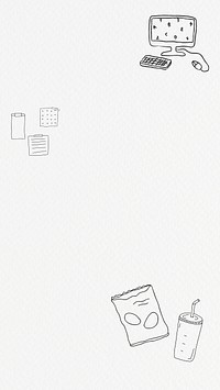 Hand drawn lifestyle frame psd cute work theme doodle drawing