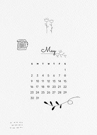 M2021 printable template psd month cute doodle drawing