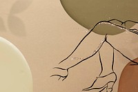 Sketched nude lady background vector in shimmery earth tone