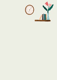 Clock on wall background vector cute drawing