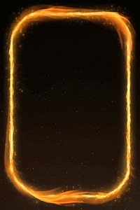 Orange rounded rectangle frame vector fire