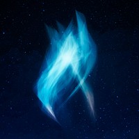 Dramatic blue fire flame graphic
