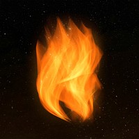 Retro orange fire flame graphic