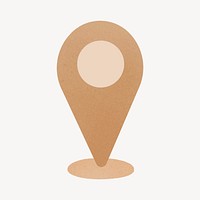 Brown location pin, gps, travel graphic psd