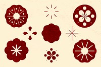 Chinese New Year fireworks vector red design elements collection