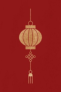 Chinese New Year lantern psd gold design element