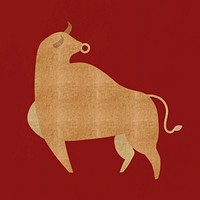 Chinese Ox Year golden vector design element