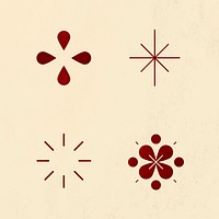 Chinese New Year fireworks vector red design elements set
