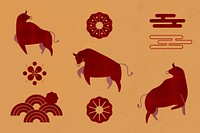 Chinese New Year vector red design elements collection