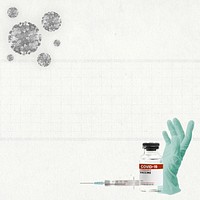 Covid-19 vaccine with medical glove background