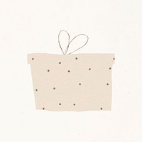 Cute starry gift box on beige background
