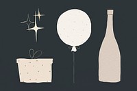 New year party element psd set