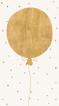 Gold balloon phone wallpaper psd festive background