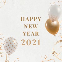 New year 2021 editable template vector social media post
