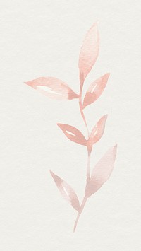 Rose gold leaf watercolor botanical