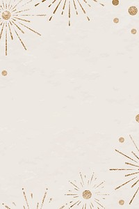 Glittery firework beige background vector new year celebration