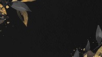 Golden leaf black background vector blog banner wallpaper