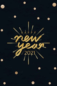 Gold 2021 celebration background vector black social media banner 