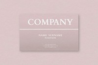 Business card mockup vector in pink tone