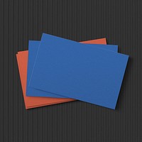 Blank blue business card in front and rear view
