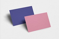 Blank pink business card in front and rear view