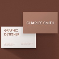 Luxury business card mockup psd in brown tone with front and rear view