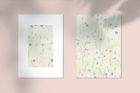 Printed canvas of spring flower field in blue