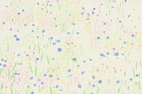 Sketched flower field background bird eye view social media banner