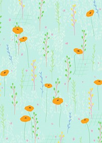 Bright poppy pattern vector background poster