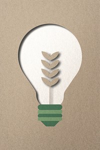 Sustainable energy campaign tree light bulb paper craft media remix