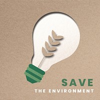 Sustainable energy campaign tree light bulb paper craft media remix 