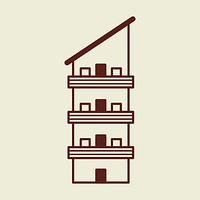 Apartment building logo psd business corporate identity illustration
