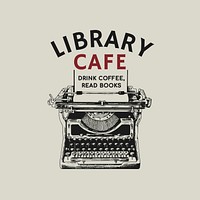 Coffee shop logo business corporate identity with text and retro typewriter
