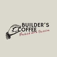 Coffee shop logo business corporate identity with text and hand