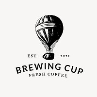 Coffee shop logo business corporate identity with text and hot air balloon